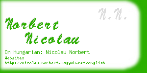 norbert nicolau business card